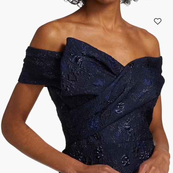 Teri Jon by Rickie Freeman Off-The-Shoulder Gown - Picture 12 of 13